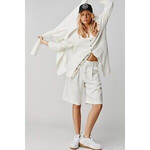 Free People We The Free Summer Daydream Buttondown Shirt Top Oversized S 280290